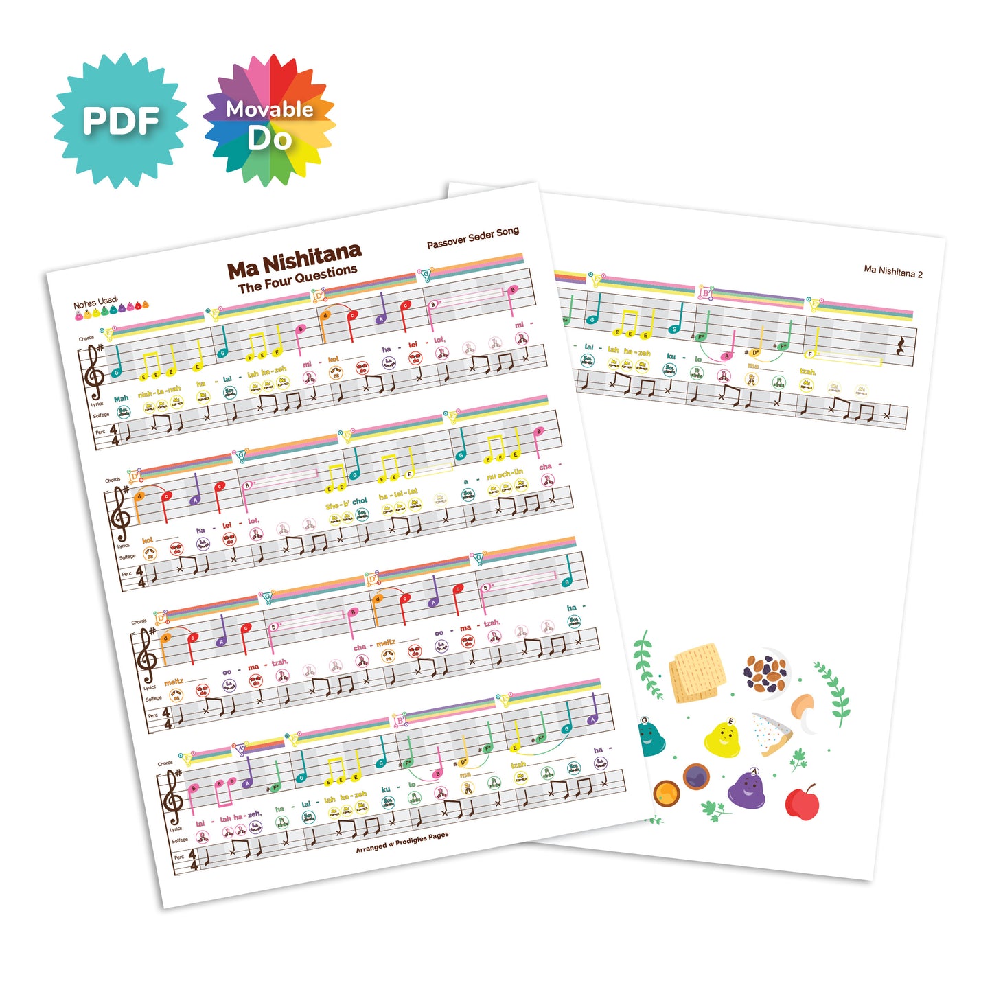 Ma Nishitana Large Note Moveable & Fixed Do Sheet Music